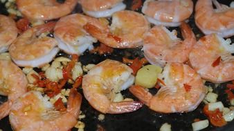 tasty shrimp grilled food