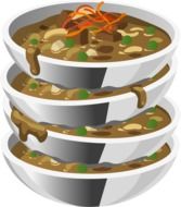 clipart of the plates of soup stacked on top of each other