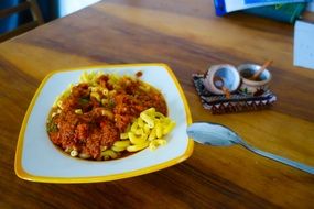 pasta bolognese on a plate