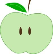 green apple slice as a drawing