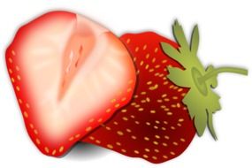 strawberries slice drawing