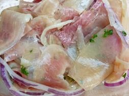 meat salad slices vegetable oil
