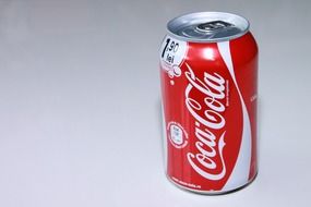 red tin of Coca Cola drink