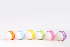 eggs decorated with colorful tapes