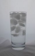 a glass of cold ice water