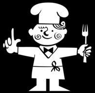 Figure cook on a black background