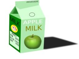 Apple milk in the box clipart