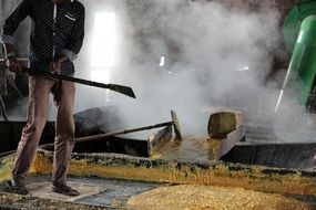 worker at a sugar factory