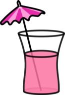 pink cocktail drawing