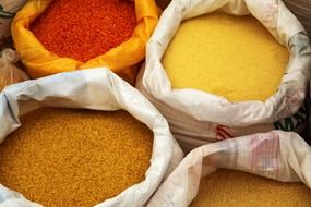 Asian spices in bags