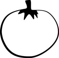 drawn silhouette of a tomato
