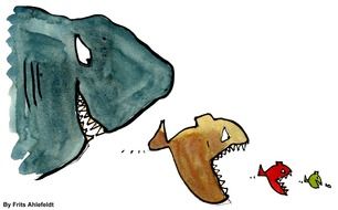 fish eats smaller fish drawing