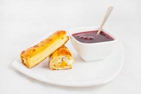 pancakes with filling and jam