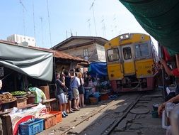 maeklong railway market in Bangkok