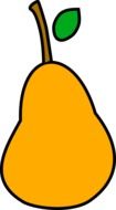 pear orange drawing