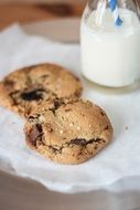 chocolate cookies and milk