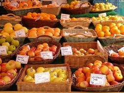 sale of fruits and vegetables