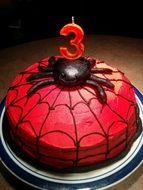 delicious birthday cake with spider-man