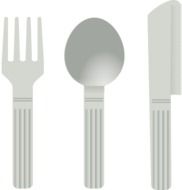 cutlery, fork, spoon and knife, illustration