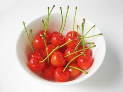 fresh and beautiful cherry in a bowl