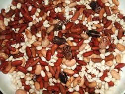 Colored beans in a bowl