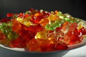 gummi bears on the plate