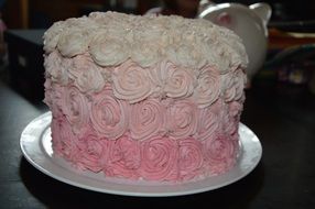 luxury white pink cake