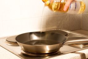 butter pours into the pan