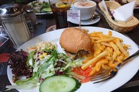 plate with lunch meal