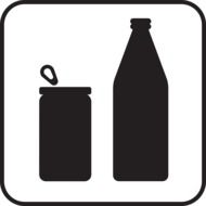 Black and white can and bottle icons