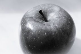 apple in black and white image