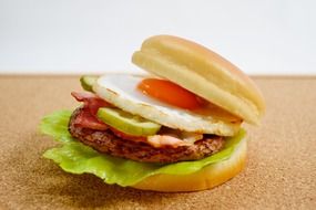 burger with a fried egg