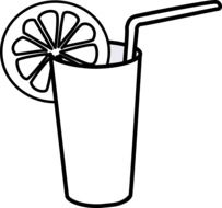 Lemonade in the glass clipart