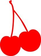 red double cherry silhouette