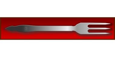 painted fork on a red background