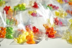 gummi bears packed in sachets