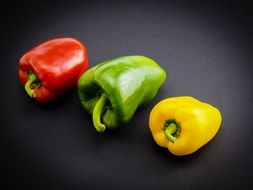 yellow red green paprika vegetables