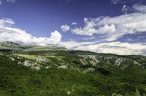 panorama of highlands on a sunny day