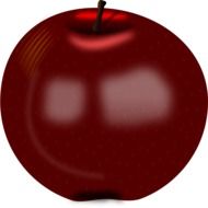 drawing of juicy red apple