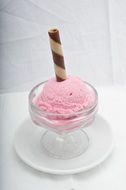 pink ice cream in vase