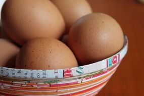 brown eggs in bowl