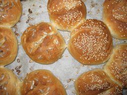 homemade pastries sprinkled with sesame