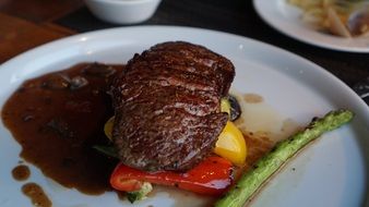 meat steak as a restaurant dish