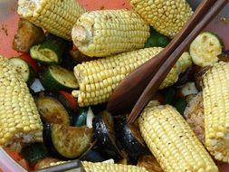 Corn salad with vegetables