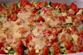 vegetable cheese casserole food