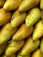 Green pears in the market