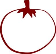outlined drawing of a tomato