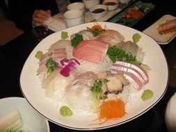 Thai noodles with fish on a plate