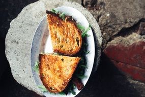 sandwich with salad on a plate