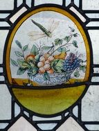 stained glass with fruit